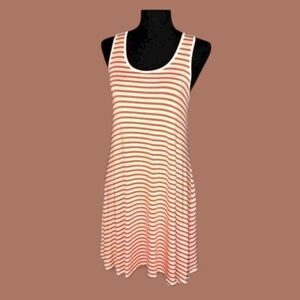 NWT Kaari Soft Cotton Orange and White Tank Top Dress sz S